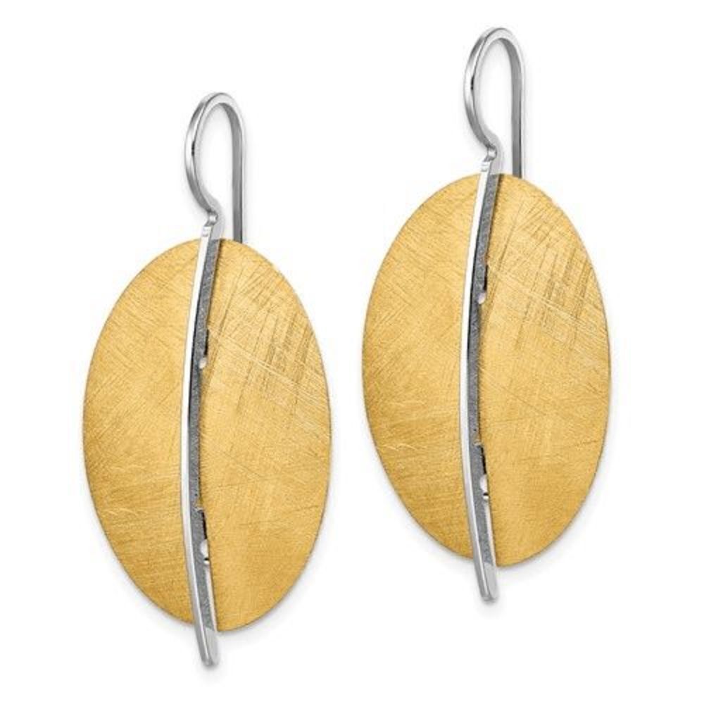 Leslie's Sterling Silver Radiant Essence Gold-tone Dangle Earrings
